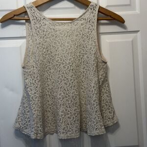 Lace Tank Top Women's Size Small Coco + Jameson Beige Flowy Boho Chic Y2K